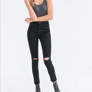 High waisted black jeans